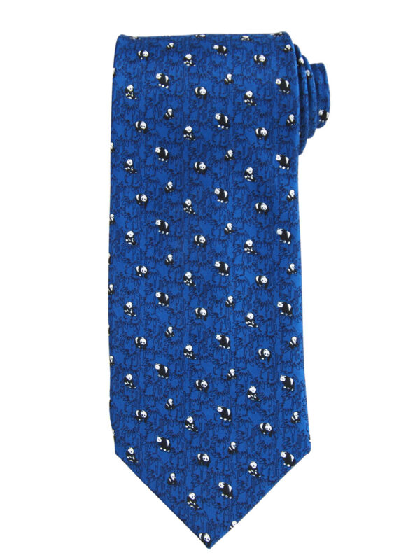 Blue Background with Small Panda Tie