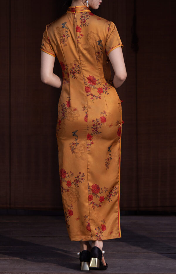 Women’s Luxury Chrysanthemum Jacquard Cheongsam Dress - Image 7