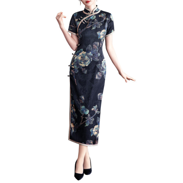Women’s Luxury Peony Jacquard Cheongsam Dress