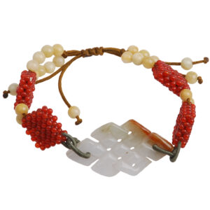 Jade Destiny & Crimson Charm: Auspicious Knot Bracelet