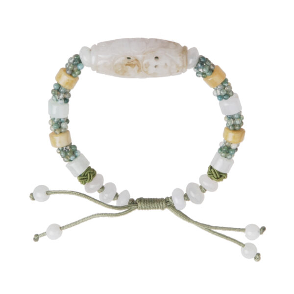Carved White Jade Bracelet - Image 2