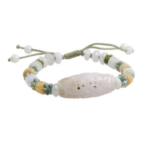 Carved White Jade Bracelet